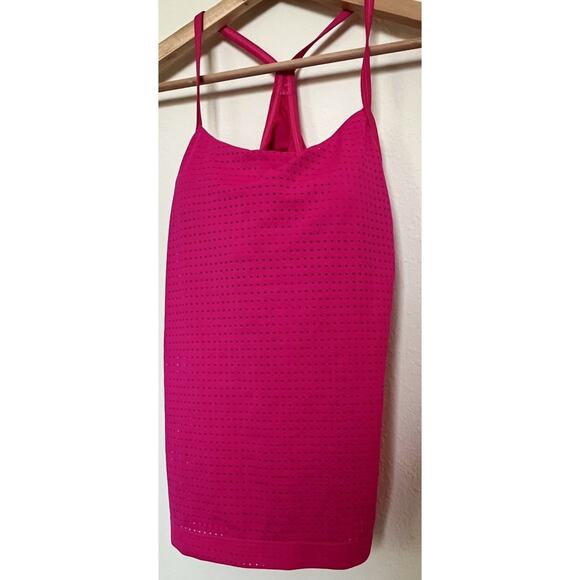NIKE WOMENS ESSENTIAL Top Only SWIMSUIT Tank Mesh PINK RASPBERRY SZ M NWT - Picture 1 of 8